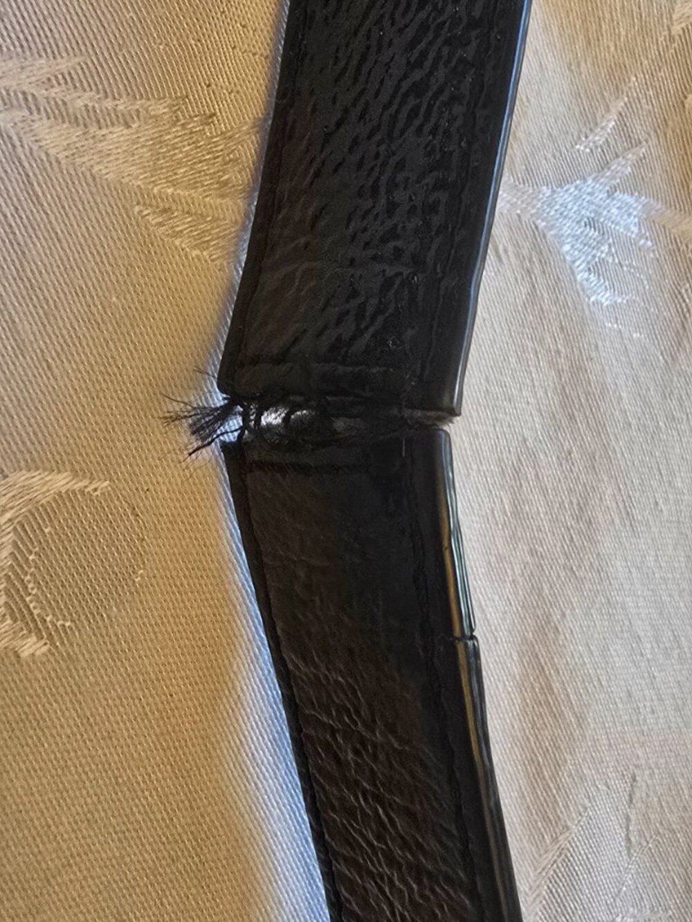 Coach Black Leather w/ Patent Leather Trim Adjustable Strap - Picture 3 of 9